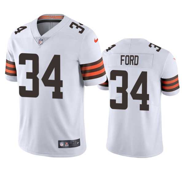 Men & Women & Youth Cleveland Browns #34 Jerome Ford White Vapor Limited Jersey
